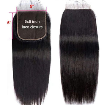 Fermeture lisse 5x5 densité 250 100% cheveux humains