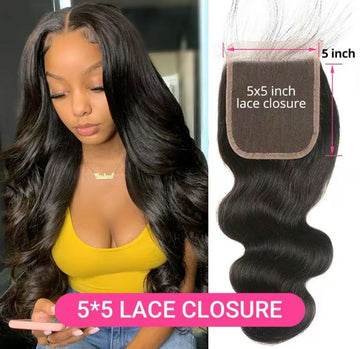 Fermeture Body Wave 5x5 250 densité 100% cheveux humains