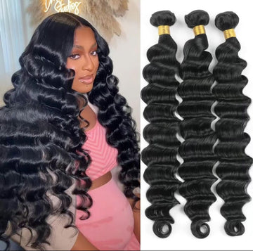 Loose Deep hair Human Hair Bundles 100%