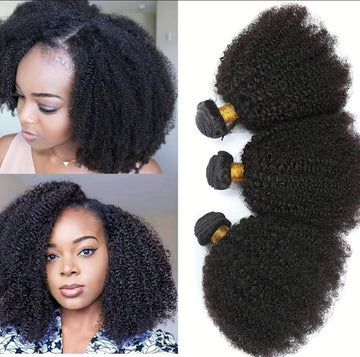Lot de cheveux humains crépus bouclés afro 4B 4C Lot de cheveux humains crépus afro 100 %