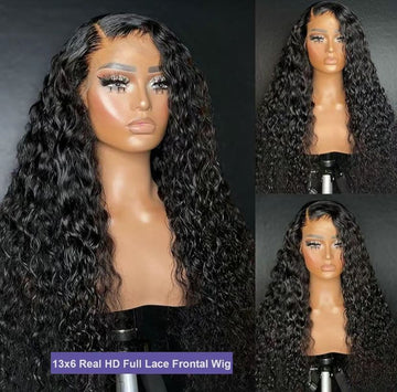 Water Wave Wig 13x6 full frontal 250% density 100% Human Hair HD lace