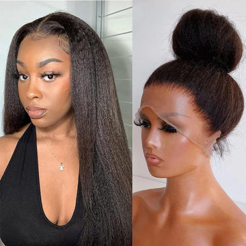 PERRUQUES 360 LACE Yaky lisses, densité 250 %, 100 % cheveux humains