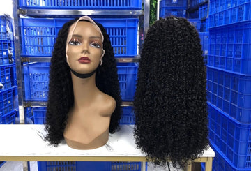 Cheveux crépus bouclés à double tirage, densité 250