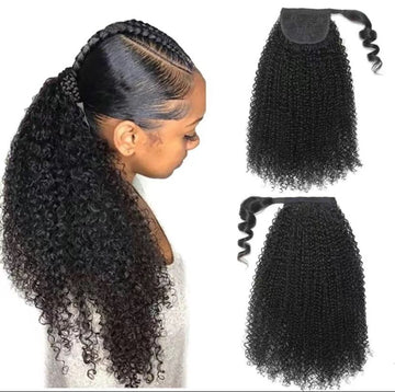 Ponytail kinky curly by 100% human color 1b