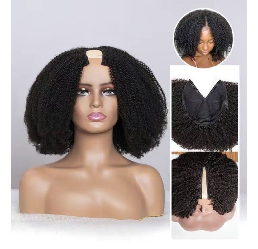 V part Afro Curly wig 250 density